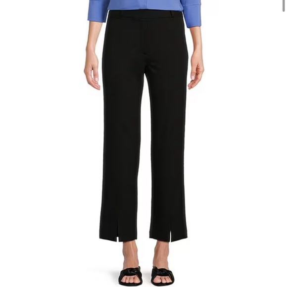 J McLaughlin Deanne Split Front Hem Knit Straight Leg Cropped Pants - Picture 1 of 6